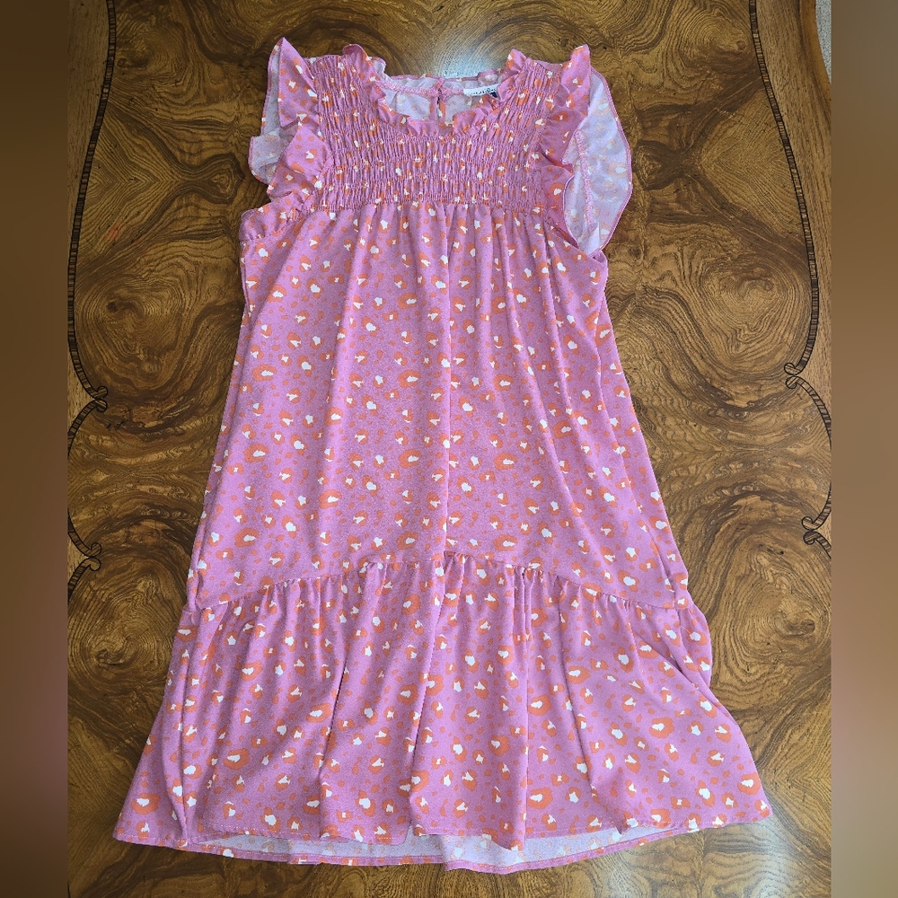 Michelle McDowell Nora Pink Leopard Animal Print Mini Dress Womens Size Medium